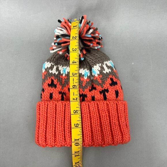 Beanie Fair Isle Knit Pom Pom Unisex One Size Cozy Nordic Scandinavian Snow - Picture 6 of 8